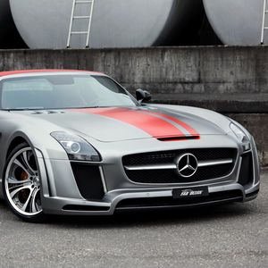 Preview wallpaper mercedes-benz, sls 63, amg, silver, side view