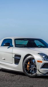 Preview wallpaper mercedes-benz, sls, amg, white, side view