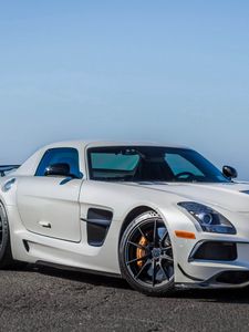 Preview wallpaper mercedes-benz, sls, amg, white, side view