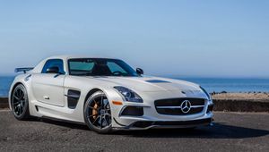 Preview wallpaper mercedes-benz, sls, amg, white, side view