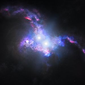 Preview wallpaper merging quasar, glow, space, nebula