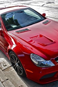 Preview wallpaper mersedes-benz sl65 amg, auto, car, cars, red