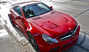 Preview wallpaper mersedes-benz sl65 amg, auto, car, cars, red