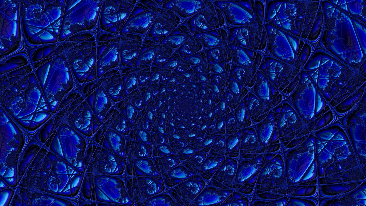 Wallpaper mesh, blue, rotation, fractal, shape