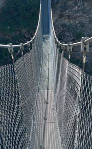 Preview wallpaper mesh bridge, fences, mountain, plants