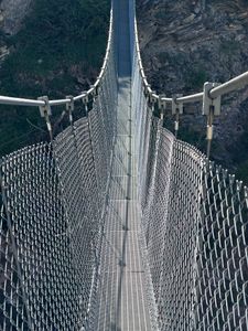 Preview wallpaper mesh bridge, fences, mountain, plants