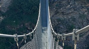Preview wallpaper mesh bridge, fences, mountain, plants