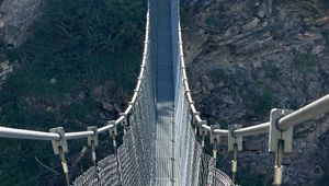 Preview wallpaper mesh bridge, fences, mountain, plants