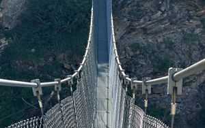 Preview wallpaper mesh bridge, fences, mountain, plants