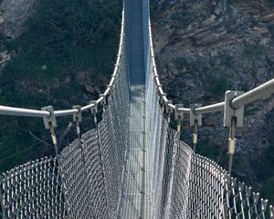 Preview wallpaper mesh bridge, fences, mountain, plants