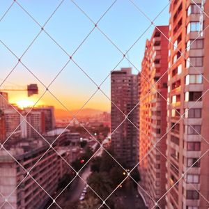 Preview wallpaper mesh, buildings, city, sunset, view