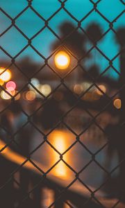 Preview wallpaper mesh, fence, blur, night, glare