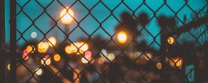 Preview wallpaper mesh, fence, blur, night, glare