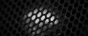 Preview wallpaper mesh, hexagons, black and white, black