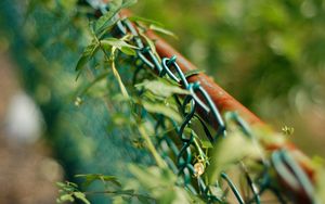 Preview wallpaper mesh, metal, grass, wreath