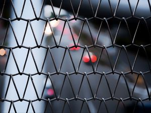 Preview wallpaper mesh, metallic, blur, bokeh, fence
