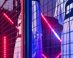 Preview wallpaper mesh, neon, glow, clothes