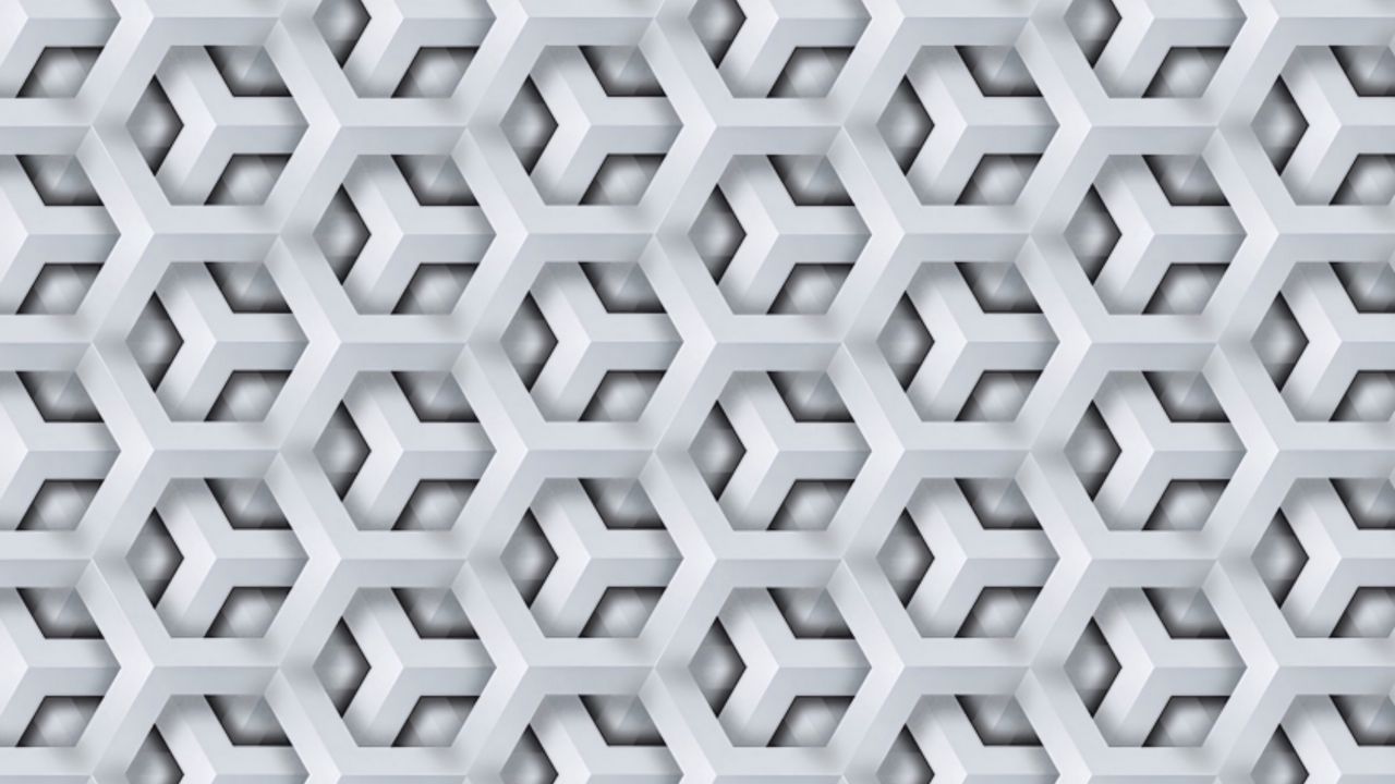 Wallpaper mesh, pentagons, white, texture, pattern
