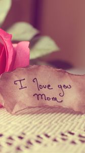 Preview wallpaper message, love, mom, rose