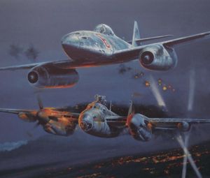 Preview wallpaper messerschmitt me 262, de havilland mosquito, night fighter, war, ww2
