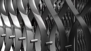 Preview wallpaper metal, lines, architecture, black and white, abstraction