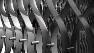 Preview wallpaper metal, lines, architecture, black and white, abstraction