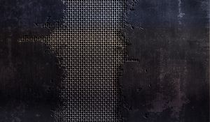 Preview wallpaper metal, mesh, cranny, scratches, black and white, texture