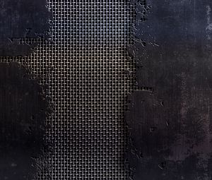 Preview wallpaper metal, mesh, cranny, scratches, black and white, texture