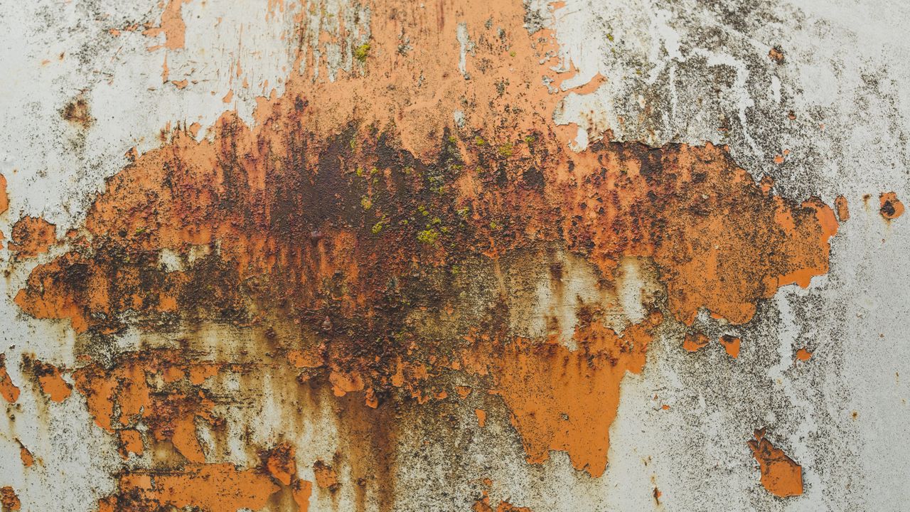 Wallpaper metal, shabby, rust, paint, texture, surface