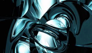 Preview wallpaper metal, shards, blue, shiny