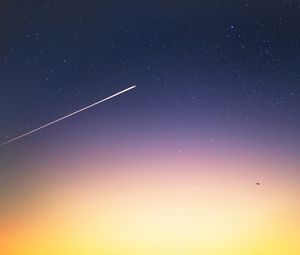 Preview wallpaper meteorite, sky, stars, fall, evening