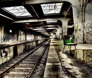Preview wallpaper metro, creativity, mood, stools, green, railroad