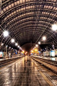 Preview wallpaper metro, night, railroad, city, hdr