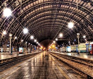 Preview wallpaper metro, night, railroad, city, hdr