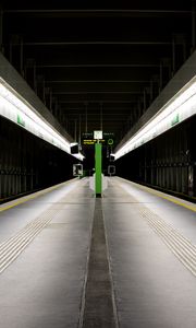 Preview wallpaper metro, perspective, building, lamps, glow