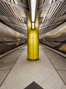 Preview wallpaper metro, station, column, light