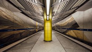 Preview wallpaper metro, station, column, light