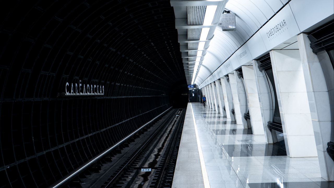 Wallpaper metro, station, tunnel, rails, architecture