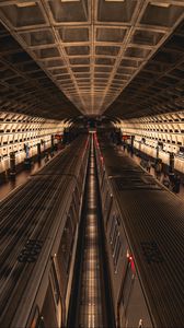 Preview wallpaper metro, trains, tunnel, architecture, dark