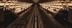 Preview wallpaper metro, trains, tunnel, architecture, dark