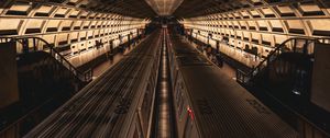Preview wallpaper metro, trains, tunnel, architecture, dark