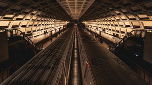 Preview wallpaper metro, trains, tunnel, architecture, dark