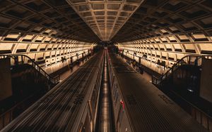 Preview wallpaper metro, trains, tunnel, architecture, dark
