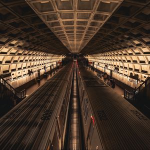Preview wallpaper metro, trains, tunnel, architecture, dark