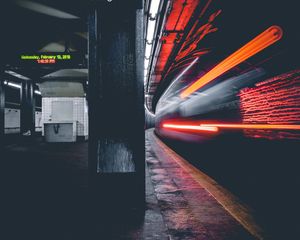 Preview wallpaper metro, underground, long exposure