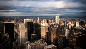 Preview wallpaper metropolis, buildings, architecture, aerial view, city, new york