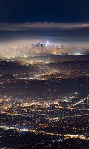Preview wallpaper metropolis, cityscape, city lights, night, light, electricity, los angeles