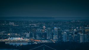 Preview wallpaper metropolis, night, cityscape, darkness, city lights, vancouver, canada