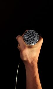 Preview wallpaper microphone, arm, black background