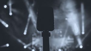 Preview wallpaper microphone, bw, sound, dark